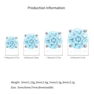 925 Sterling Silver Aquamarine Blue Fireworks Cut Stud Earrings 40200747 925 Sterling Silver Aquamarine Blue Fireworks Cut Stud Earrings 40200747