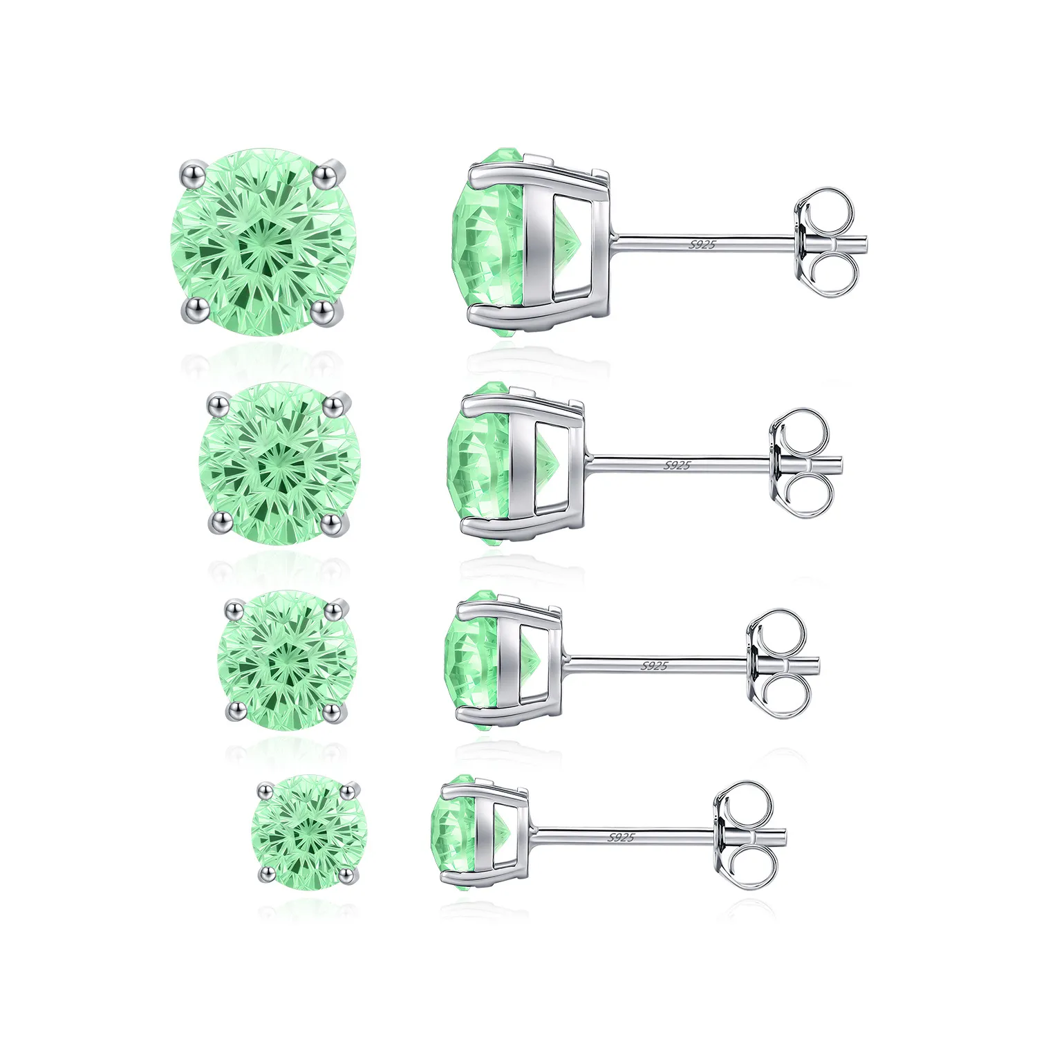 925 Sterling Silver Paraiba Color Fireworks Cut Stud Earrings 40200748 925 Sterling Silver Paraiba Color Fireworks Cut Stud Earrings 40200748