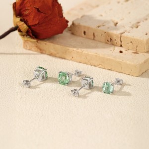 925 Sterling Silver Paraiba Color Fireworks Cut Stud Earrings 40200748 925 Sterling Silver Paraiba Color Fireworks Cut Stud Earrings 40200748