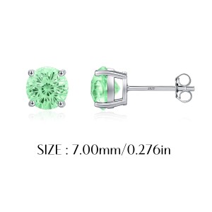 925 Sterling Silver Paraiba Color Fireworks Cut Stud Earrings 40200748 925 Sterling Silver Paraiba Color Fireworks Cut Stud Earrings 40200748