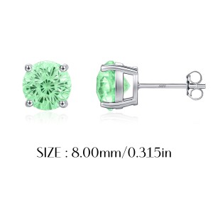 925 Sterling Silver Paraiba Color Fireworks Cut Stud Earrings 40200748 925 Sterling Silver Paraiba Color Fireworks Cut Stud Earrings 40200748