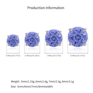 925 Sterling Silver Tanzanite Blue Fireworks Cut Stud Earrings 40200750