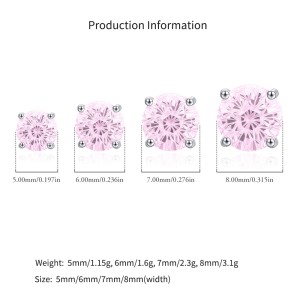 925 Sterling Silver Light Pink Fireworks Cut Stud Earrings 40200751