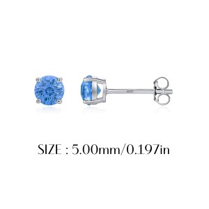 925 Sterling Silver Royal Blue Fireworks Cut Stud Earrings 40200752 925 Sterling Silver Royal Blue Fireworks Cut Stud Earrings 40200752