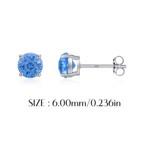 925 Sterling Silver Royal Blue Fireworks Cut Stud Earrings 40200752 925 Sterling Silver Royal Blue Fireworks Cut Stud Earrings 40200752