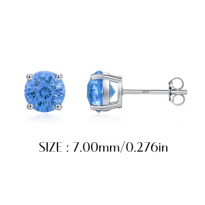 925 Sterling Silver Royal Blue Fireworks Cut Stud Earrings 40200752 925 Sterling Silver Royal Blue Fireworks Cut Stud Earrings 40200752