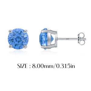925 Sterling Silver Royal Blue Fireworks Cut Stud Earrings 40200752 925 Sterling Silver Royal Blue Fireworks Cut Stud Earrings 40200752