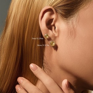 925 Sterling Silver Canary Yellow Fireworks Cut Stud Earrings 40200753 925 Sterling Silver Canary Yellow Fireworks Cut Stud Earrings 40200753