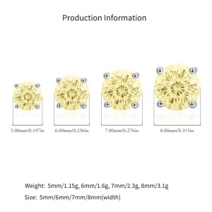 925 Sterling Silver Canary Yellow Fireworks Cut Stud Earrings 40200753 925 Sterling Silver Canary Yellow Fireworks Cut Stud Earrings 40200753