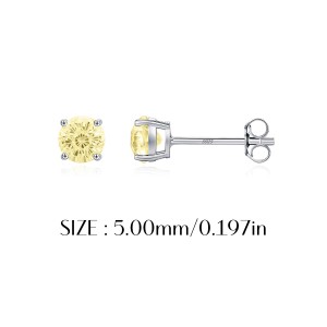 925 Sterling Silver Canary Yellow Fireworks Cut Stud Earrings 40200753 925 Sterling Silver Canary Yellow Fireworks Cut Stud Earrings 40200753
