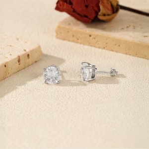 925 Sterling Silver White Fireworks Cut Stud Earrings 40200754