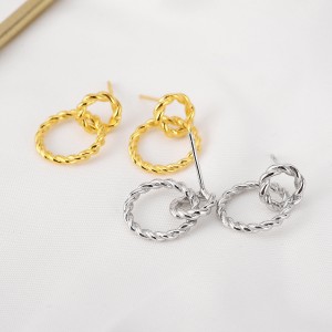 Knited Double Circles Stud Earring 40400029 Knited Double Circles Stud Earring 40400029