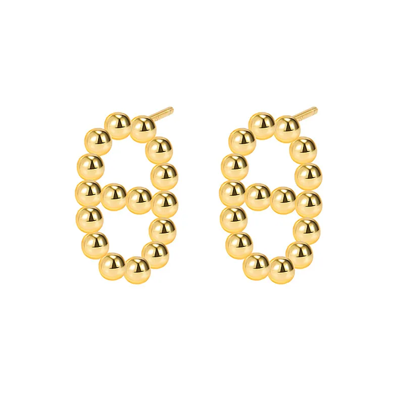 Polished Round Beads Stud Earring 40400034 Polished Round Beads Stud Earring 40400034