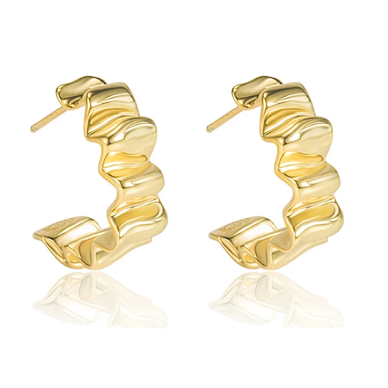 Geometric Wave Curve Stud Earring 40400039 Geometric Wave Curve Stud Earring 40400039