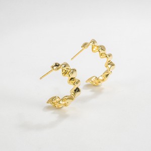 Geometric Wave Curve Stud Earring 40400039 Geometric Wave Curve Stud Earring 40400039