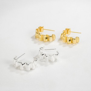 Geometric Wave Curve Stud Earring 40400039 Geometric Wave Curve Stud Earring 40400039