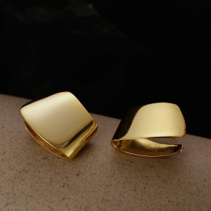 Unique Wide Sheet Stud Earring 40400053