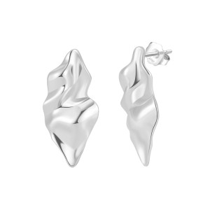 S925 Irregularly Wrinkled Stud Earrings 40400081