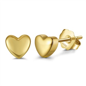 S925 Polished Heart-shaped Stud Earring 40400083