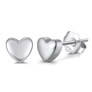 S925 Polished Heart-shaped Stud Earring 40400083