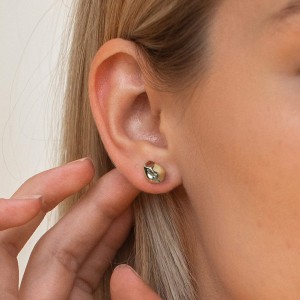 S925 Geometric Hammered Stud Earring 40400084