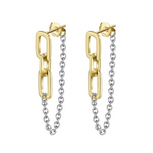 S925 Linked Chain Tassel Stud Earring 40400085