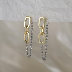 S925 Linked Chain Tassel Stud Earring 40400085