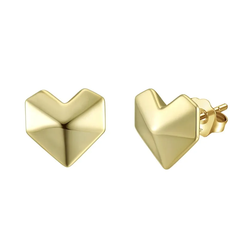 S925 Geometric Heart-shaped Stud Earrings 40400086