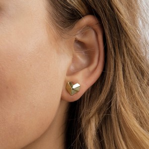 S925 Geometric Heart-shaped Stud Earrings 40400086