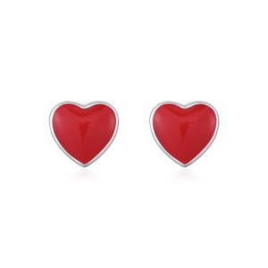 925 Sterling Silver Love Heart Stud Earring 40400092