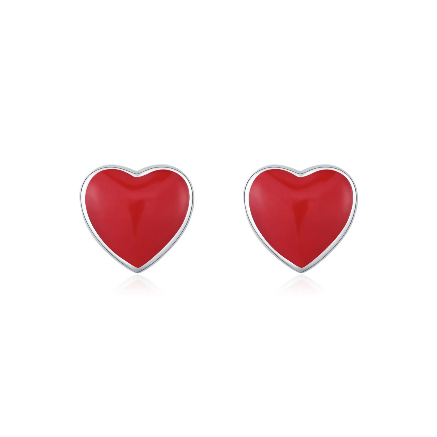 925 Sterling Silver Love Heart Stud Earring 40400092