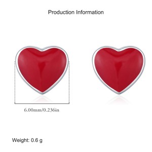 925 Sterling Silver Love Heart Stud Earring 40400092