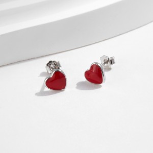 925 Sterling Silver Love Heart Stud Earring 40400092