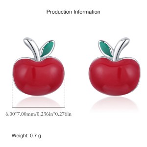 925 Sterling Silver Sweet Apple Stud Earring 40400094