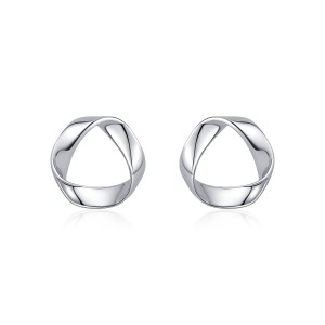 925 Sterling Silver Geometric Wave Stud Earring 40400095