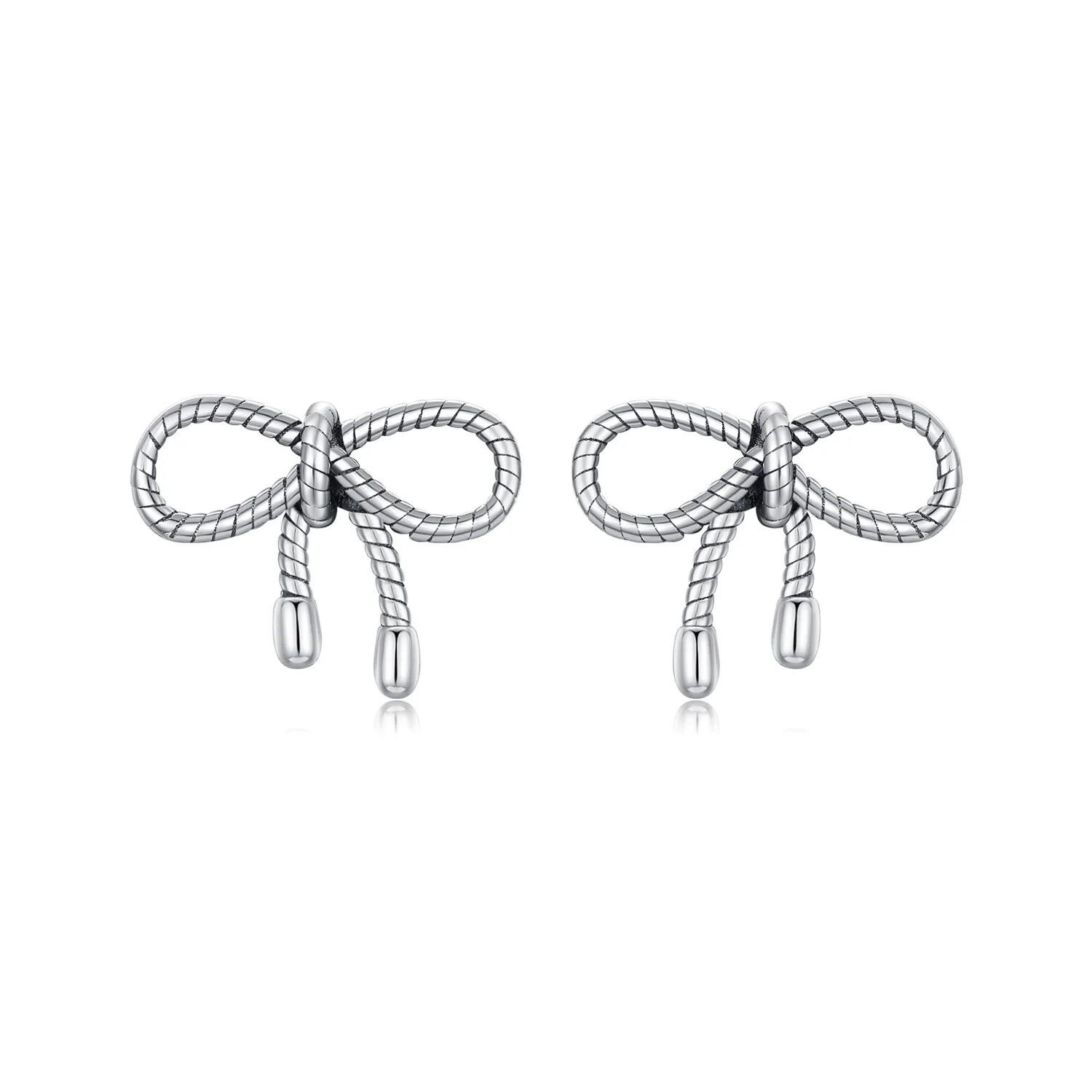 925 Sterling Silver Vintage Twisted Bow Stud Earring 40400096