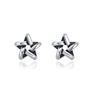 925 Sterling Silver Vintage Star Stud Earring 40400097