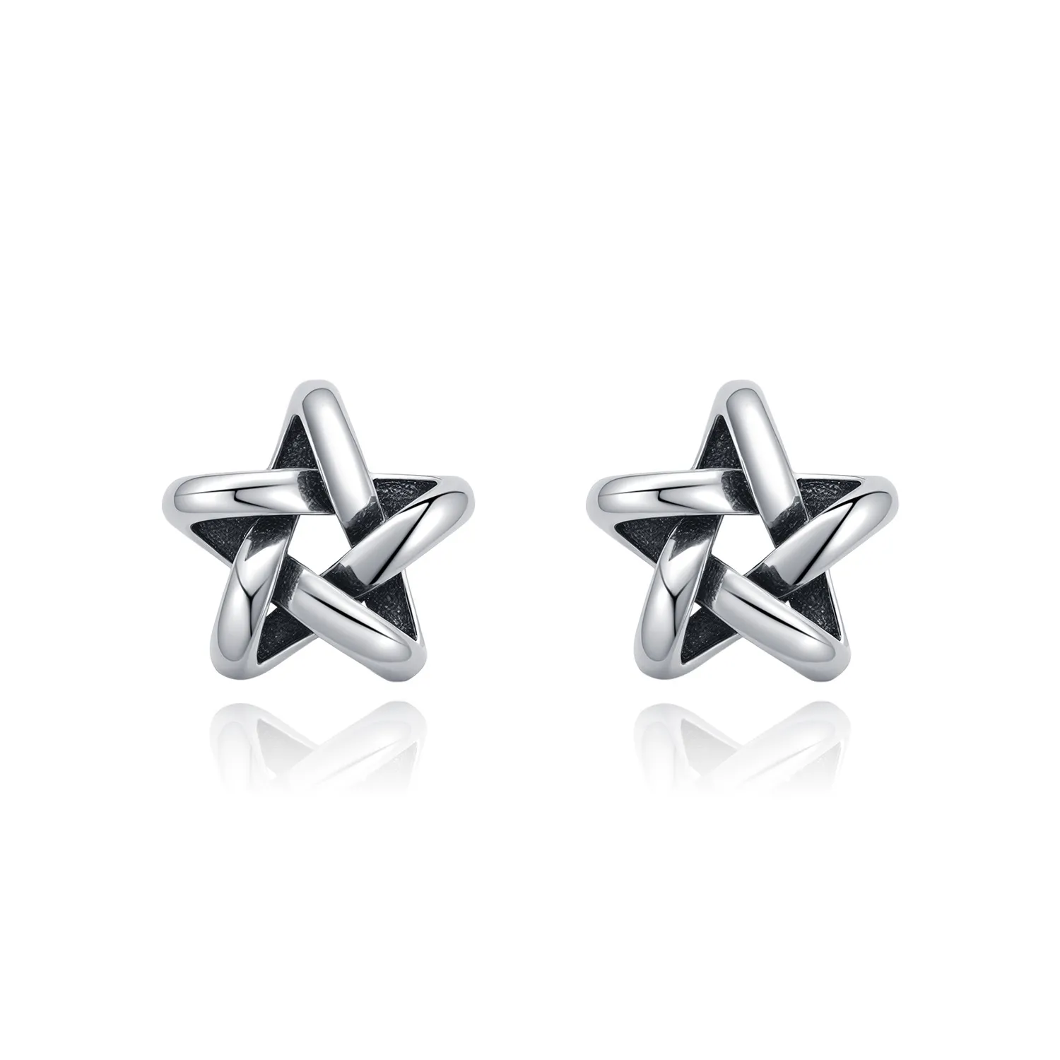 925 Sterling Silver Vintage Star Stud Earring 40400097