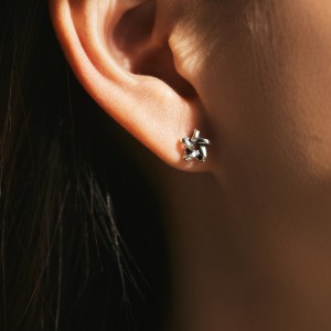 925 Sterling Silver Vintage Star Stud Earring 40400097