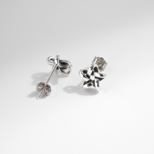 925 Sterling Silver Vintage Star Stud Earring 40400097