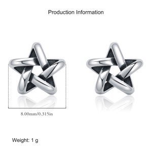925 Sterling Silver Vintage Star Stud Earring 40400097