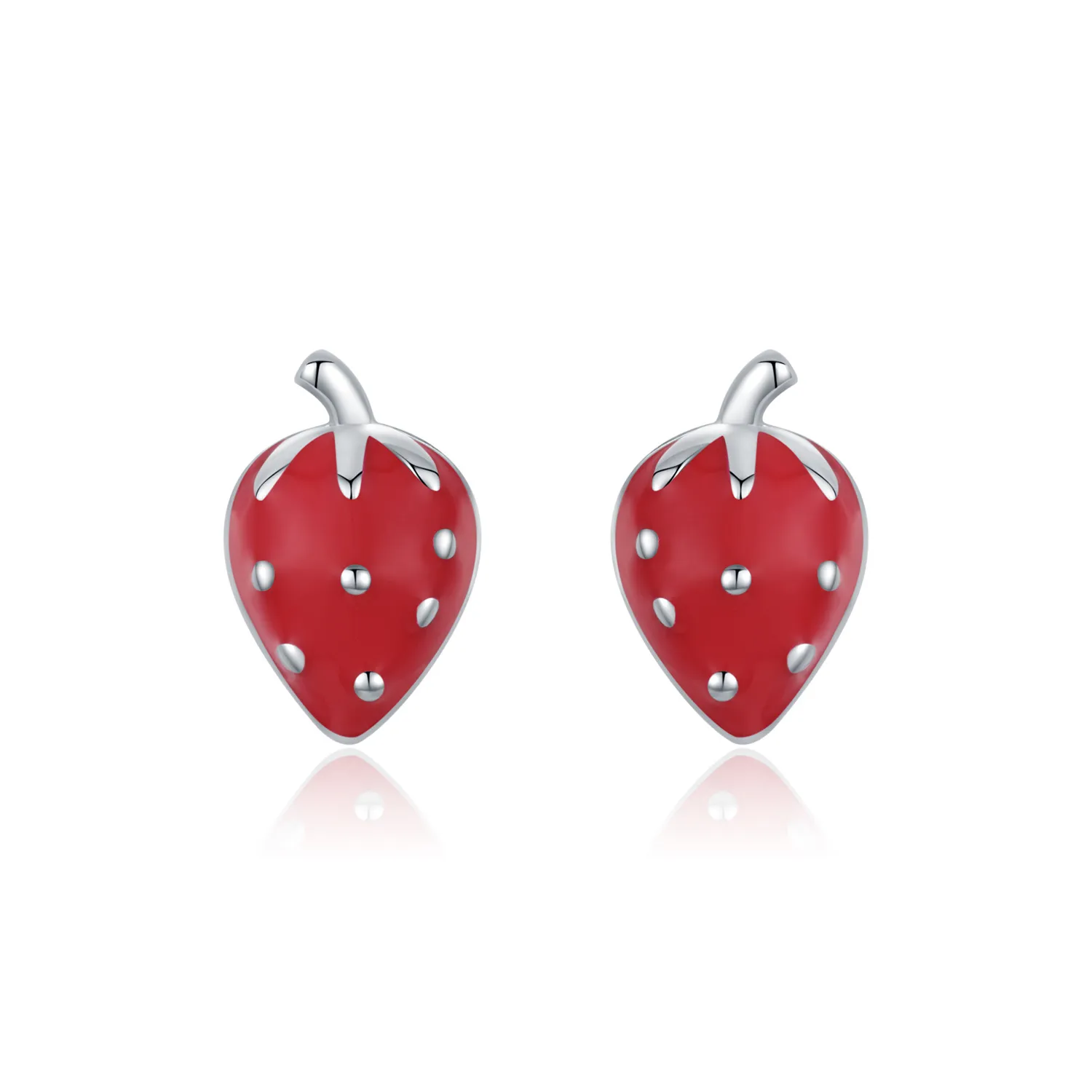 925 Sterling Silver Sweet Strawberry Stud Earring 40400098
