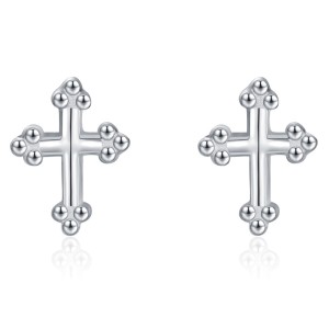 925 Sterling Silver Mini Cross Stud Earring 40400099