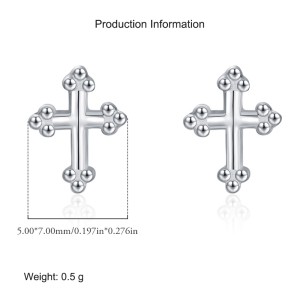 925 Sterling Silver Mini Cross Stud Earring 40400099