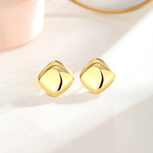 925 Sterling Silver Geometric Square Stud Earring 40400102