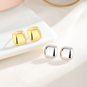 925 Sterling Silver Geometric Square Stud Earring 40400102