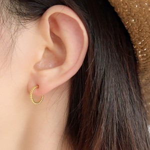 925 Sterling Silver Vintage Twisted Stud Earring 40400103