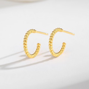 925 Sterling Silver Vintage Twisted Stud Earring 40400103