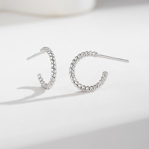 925 Sterling Silver Vintage Twisted Stud Earring 40400103