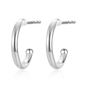 925 Sterling Silver C-shaped Stud Earring 40400105